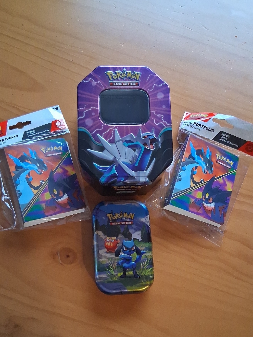 Pokemon Tin Set with Blue and Purple Artwork